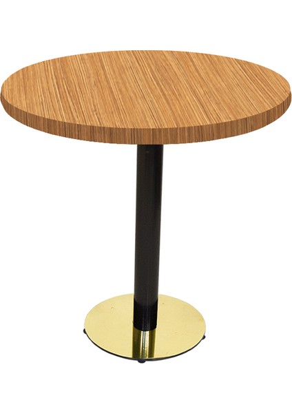 Karanfil Laminat Gold Yuvarlak Masa Q80 - Walnut Daniela