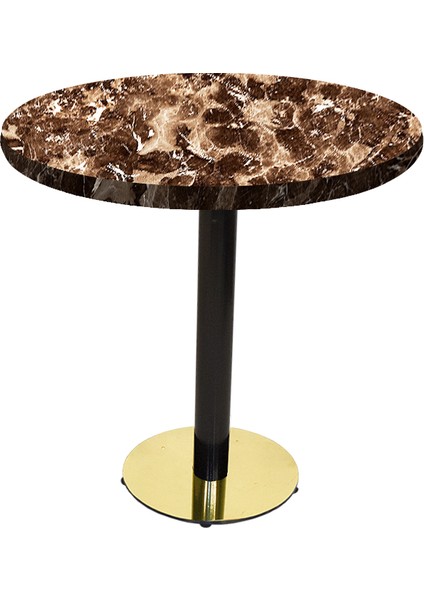 Karanfil Laminat Gold Yuvarlak Masa Q60 - Brownie Mermer