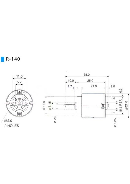 Robitlab R140 Mini DC Motor - 3-6VDC