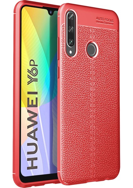 Huawei Y6P Uyumlu Kılıf Esnek Silikon Koruyucu Tpu Deri Dokulu Hns