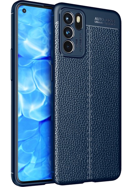 Oppo Reno 6 Uyumlu Kılıf Esnek Silikon Koruyucu Tpu Deri Dokulu Hns