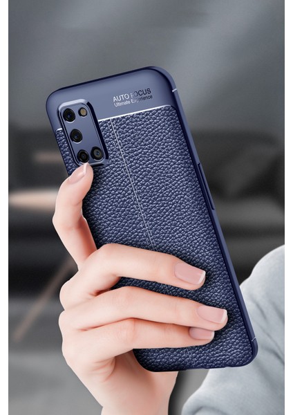 Oppo A92 Uyumlu Kılıf Esnek Silikon Koruyucu Tpu Deri Dokulu Hns