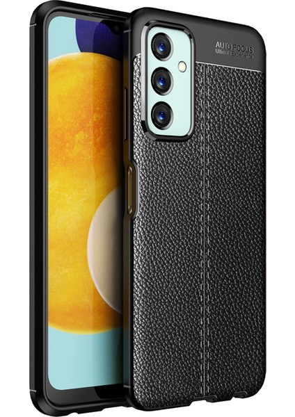 Samsung Galaxy M23 Uyumlu Kılıf Esnek Silikon Koruyucu Tpu Deri Dokulu Hns