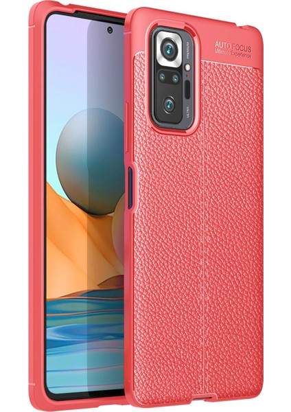 Xiaomi Redmi Note 10 Pro Uyumlu Kılıf Esnek Silikon Koruyucu Tpu Deri Dokulu Hns