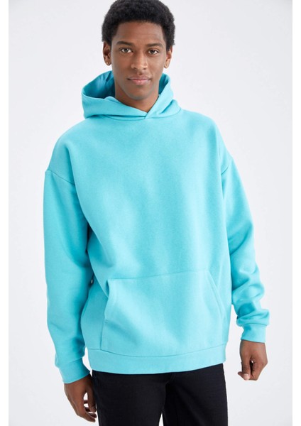Oversize Fit Kapüşonlu Kanguru Cepli İçi Yumuşak Tüylü Sweatshirt Y1237AZ22AU modelleri