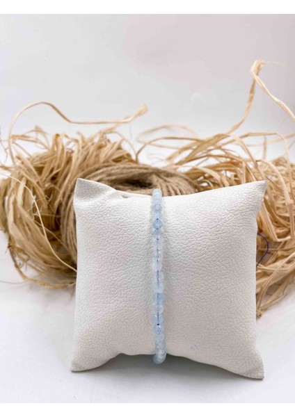 Akuamarin Bileklik 4 mm Faset Kesim