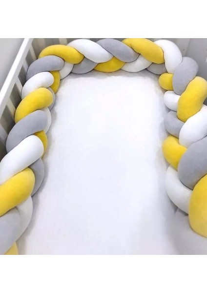 Guldesıgnstore 3 Lü Model Örgü Koruma Sarı-Gri-Beyaz 560 cm (90 X190 Beşik Kapılı Model )