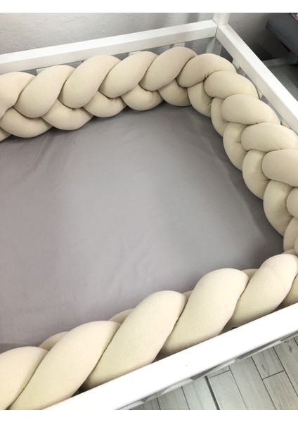 Guldesıgnstore 3 Lü Model Örgü Koruma Krem 400 cm (70 X130 Beşik )