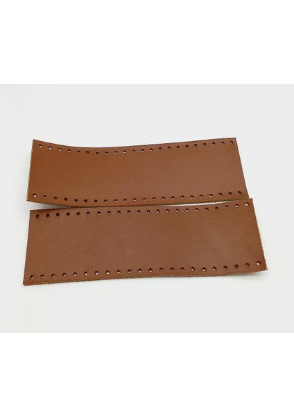 Sütlü Kahve Gerçek Deri Tutma Sapı 18X6 cm Simit Sap