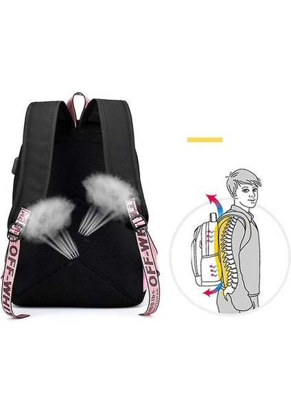 Bts Sırt Çantası Sevimli USB Şarj Okul Çantası (Renk-4) (Yurt Dışından) fırsatları