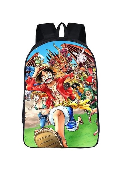 Tek Parça Luffy Karikatür Sırt Çantası Polyester Birincil Schoolbag (Yurt Dışından)