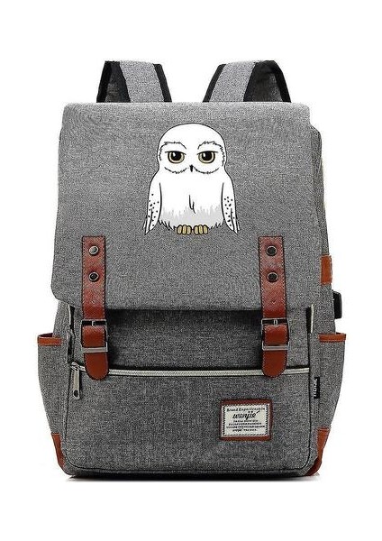 Harry Potter Baykuş Gençler Schoolbag USB Eğlence Sırt Çantası (Yurt Dışından)