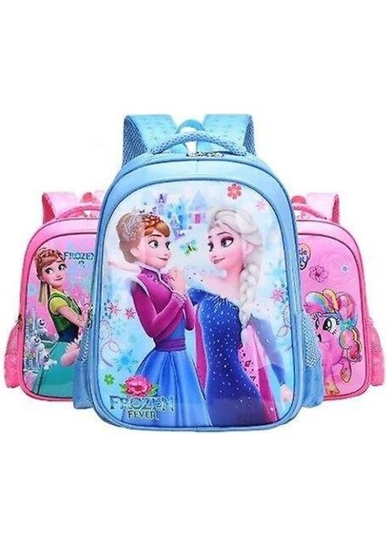 Disney Dondurulmuş Okul Çantası Elsa Anna Kızlar Sevimli Sırt Çantası (3) (Yurt Dışından) indirimleri