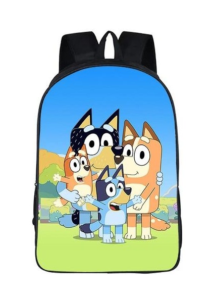 Bluey Öğrenci Schoolbag Büyük Kapasiteli Tek Katmanlı Sırt Çantası Rahat Çocuk Sırt Çantası (Renk-2) (Yurt Dışından)