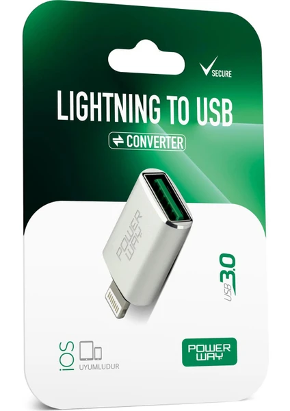 Lightning To USB 3.0 (Yüksek Hızlı) Veri Aktarımı Apple Uyumlu Otg Çevirici Dönüştürücü