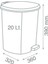 +1 Pedal ile Beyaz Mermer Desenli 20 Litre Içi Çıkabilen Büyükboy Pedallı Çöp Kovası Ø33 H:40 2