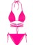 Fuşya Belden Bağcıklı Üçgen Bikini Takımı 1