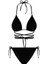 Siyah Belden Bağcıklı Üçgen Bikini Takımı 1
