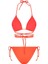 Turuncu Belden Bağcıklı Üçgen Bikini Takımı 2