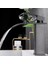 Siyah Kare Lavabo Bataryası Oval Çıkış Şelale Model Yüksek Kalite Lavabo Musluğu Çiftgirişli Armatür 2
