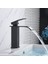 Siyah Kare Lavabo Bataryası Oval Çıkış Şelale Model Yüksek Kalite Lavabo Musluğu Çiftgirişli Armatür 5