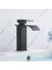 Siyah Kare Lavabo Bataryası Oval Çıkış Şelale Model Yüksek Kalite Lavabo Musluğu Çiftgirişli Armatür 1