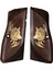 Browning Hp Akrilik Sarı Metal Kurt Çift Motif Ceviz Ahşap Tabanca Kabzesi 1