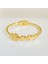 Yonca Figürlü Çelik Kelepçe Bileklik Gold 18 cm 1
