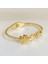 Yonca Figürlü Çelik Kelepçe Bileklik Gold 18 cm 2