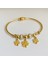 Yonca Figürlü Çelik Kelepçe Bileklik Gold 18 cm 1