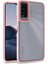 Vivo Y20 Kapak Metal Kamera Korumalı Arkası Şeffaf Silikon Kılıf - Rose Gold 1