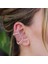 Necati Gün Gümüş Ear Cuff Zirkon Taşlı Rose Gold Kaplama Çiçek Gümüş Küpe 1