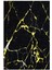 Salon Halısı Taş Mermer Modern Gold Siyah Altın Kaydırmaz Kesme Yıkanabilir Ince Halı Tüysüz Kilim 2