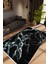 Salon Halısı Taş Mermer Modern Siyah Beyaz Kaydırmaz Kesme Yıkanabilir Ince Halı Tüysüz Kilim 1