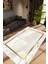 Salon Halısı Modern Çizgili Altın Gold Beyaz Bej Kaydırmaz Yıkanabilir Ince Halı Tüysüz Kilim 1