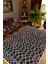 Salon Halısı Kilim Otantik Eskitme Siyah Bordo Kaydırmaz Yıkanabilir Ince Halı Tüysüz Kilim 1