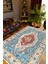 Salon Halısı Otantik Eskitme Mavi Ekru Kahverengi Kaydırmaz Kesme Yıkanabilir Ince Halı Tüysüz Kilim 1