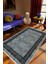 Salon Halısı Klasik Eskitme Gri Siyah Kaydırmaz Kesme Yıkanabilir Ince Halı Tüysüz Kilim 1