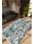 Salon Halısı Doku Eskitme Gri Yeşil Kaydırmaz Kesme Yıkanabilir Ince Halı Tüysüz Kilim 1