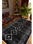 Salon Halısı Otantik Eskitme Siyah Kaydırmaz Kesme Yıkanabilir Ince Halı Tüysüz Kilim 1