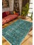 Salon Halısı Otantik Eskitme Yeşil Mavi Kaydırmaz Kesme Yıkanabilir Ince Halı Tüysüz Kilim 1