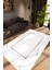 Salon Halısı Modern Geometrik Gri Beyaz Kaydırmaz Kesme Yıkanabilir Ince Halı Tüysüz Kilim 1