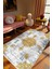 Salon Halısı Klasik Altın Gri Metalik Kaydırmaz Kesme Yıkanabilir Ince Halı Tüysüz Kilim 1