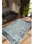 Salon Halısı Doku Eskitme Gri Mavi Kaydırmaz Kesme Yıkanabilir Ince Halı Tüysüz Kilim 1