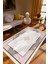 Salon Halısı Klasik Gri Beyaz Kaydırmaz Kesme Yıkanabilir Ince Halı Tüysüz Kilim 1