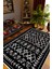 Salon Halısı Otantik Eskitme Siyah Beyaz Kaydırmaz Kesme Yıkanabilir Ince Halı Tüysüz Kilim 1