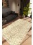 Salon Halısı Modern Geometrik Bej Krem Gold Kaydırmaz Kesme Yıkanabilir Ince Halı Tüysüz Kilim 1