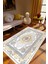 Salon Halısı Klasik Gri Beyaz Altın Kaydırmaz Kesme Yıkanabilir Ince Halı Tüysüz Kilim 1