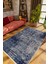 Salon Halısı Modern Eskitme Lacivert Kaydırmaz Kesme Yıkanabilir Ince Halı Tüysüz Kilim 1