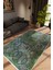 Salon Halısı Modern Geometrik Yeşil Gri Kaydırmaz Kesme Yıkanabilir Ince Halı Tüysüz Kilim 1